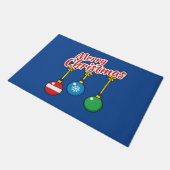Frohe Weihnachten mit knallenden Balls Fußmatte (Schrägansicht)