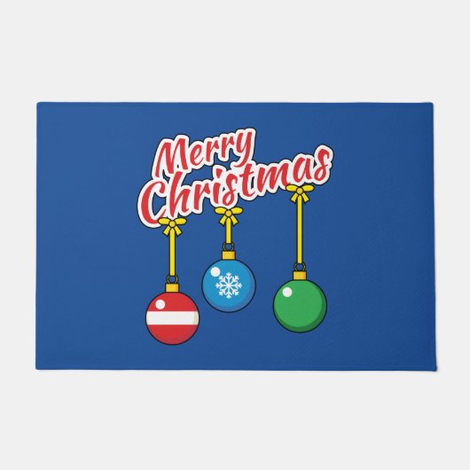 Frohe Weihnachten mit knallenden Balls Fußmatte (Vorderseite)