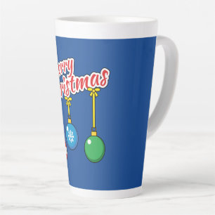 Frohe Weihnachten mit knallenden Balls Milchtasse