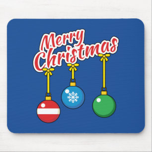 Frohe Weihnachten mit knallenden Balls Mousepad