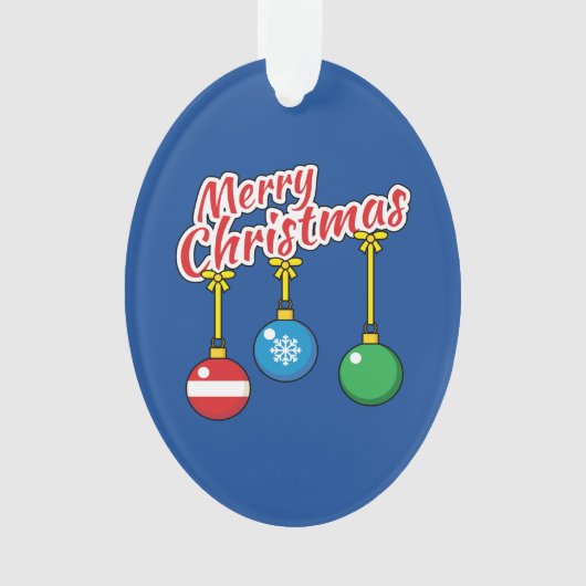 Frohe Weihnachten mit knallenden Balls Ornament (Vorderseite)