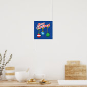 Frohe Weihnachten mit knallenden Balls Poster (Küche)