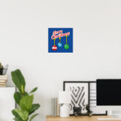 Frohe Weihnachten mit knallenden Balls Poster (Heimbüro)