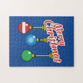 Frohe Weihnachten mit knallenden Balls Puzzle (Horizontal)