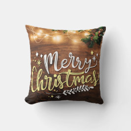 Frohe Weihnachten mit Lichtern Kissen