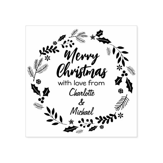 Frohe Weihnachten mit Liebe aus (Brauch), Gummistempel (Prägung)