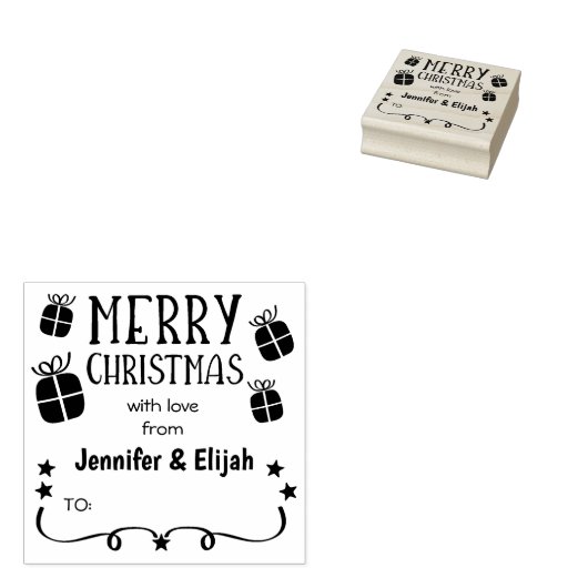 Frohe Weihnachten mit Liebe aus (Zoll) Couple, Gummistempel (Stempel)
