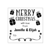 Frohe Weihnachten mit Liebe aus (Zoll) Couple, Gummistempel (Prägung)