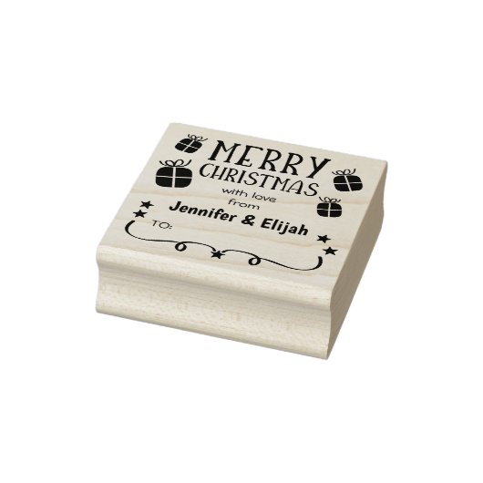 Frohe Weihnachten mit Liebe aus (Zoll) Couple, Gummistempel (Stempel)