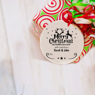 Frohe Weihnachten mit Liebe aus (Zoll) Couple, Gummistempel