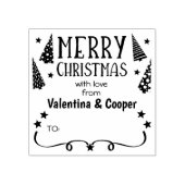 Frohe Weihnachten mit Liebe aus (Zoll) Couple, Gummistempel (Prägung)
