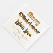 Frohe Weihnachten mit Liebe Elegant Chic Gold Serviette (Ecke)