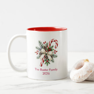 Frohe Weihnachten mit Liebe von unserer Familie an Zweifarbige Tasse