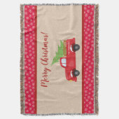 Frohe Weihnachten mit LKW und Baum, Familienname Decke (Vorderseite Vertikal)