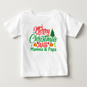 Frohe Weihnachten mit Mamma & Papa-42705 Baby T-shirt