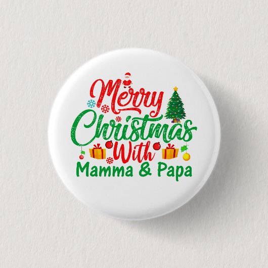 Frohe Weihnachten mit Mamma & Pappa-42705 Button (Vorderseite)