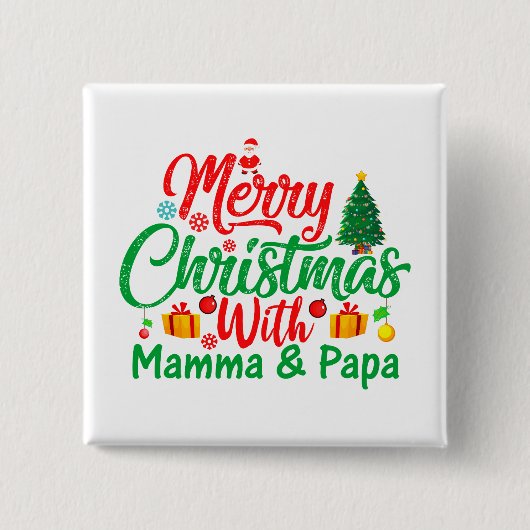 Frohe Weihnachten mit Mamma & Pappa-42705 Button (Vorderseite)