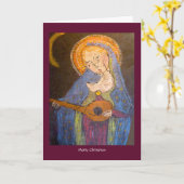 Frohe Weihnachten mit Maria-Karte Karte (Gelbe Blume)