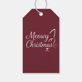 'Frohe Weihnachten mit Mieze' Elegantes Tief-Cranb Geschenkanhänger