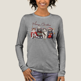 Frohe Weihnachten mit Mieze - Süßes Katzen-Weihnac Tri-Blend Shirt