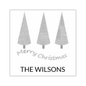 Frohe Weihnachten Mit Monogramm Baum Gummistempel (Prägung)