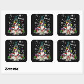 Frohe Weihnachten mit Mops Hund Tier Quadratischer Aufkleber (Blatt)