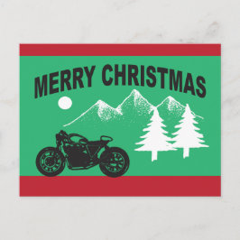Frohe Weihnachten mit Motorrad und Bergen Postkarte