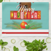 Frohe Weihnachten mit Musikinstrumenten Geschirrtuch (Gefaltet)