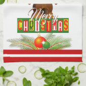 Frohe Weihnachten mit Musikinstrumenten Geschirrtuch (Gefaltet)