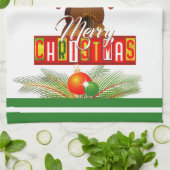 Frohe Weihnachten mit Musikinstrumenten Geschirrtuch (Gefaltet)