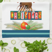 Frohe Weihnachten mit Musikinstrumenten Geschirrtuch (Gefaltet)