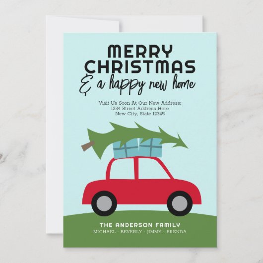 Frohe Weihnachten mit neuen Zuhause Address Moving (Vorderseite)