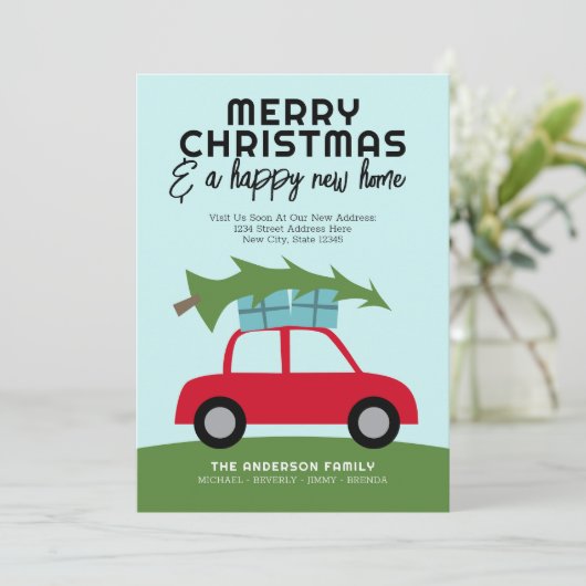 Frohe Weihnachten mit neuen Zuhause Address Moving (Stehend Vorderseite)