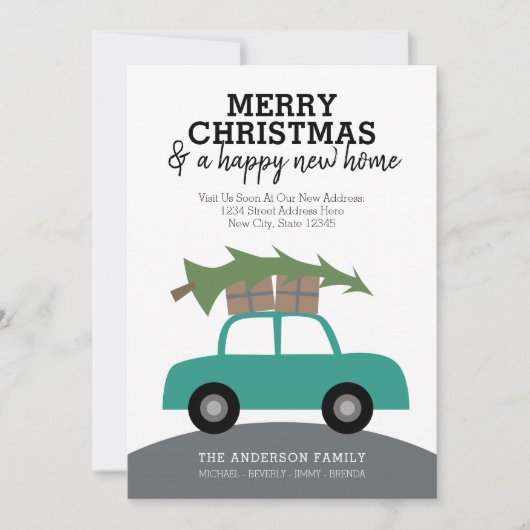 Frohe Weihnachten mit neuen Zuhause Address Moving (Vorderseite)