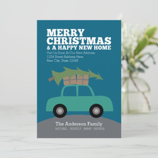 Frohe Weihnachten mit neuen Zuhause Address Moving (Stehend Vorderseite)