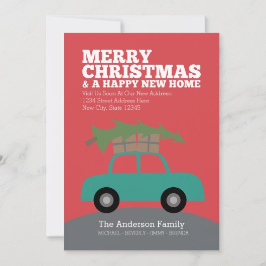 Frohe Weihnachten mit neuen Zuhause Address Moving (Vorderseite)