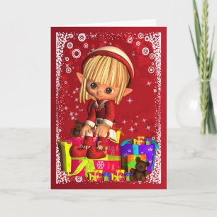 Frohe Weihnachten mit Niedlichem kleinen Elf