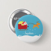 Frohe Weihnachten mit Niedlichem Weihnachtsmann un Button (Vorne & Hinten)