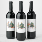 Frohe Weihnachten mit Nutcracker Ballet Weinetikett (Flaschen)