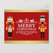 Frohe Weihnachten mit Nutcrackers Red Gold Glitzer (Vorderseite)