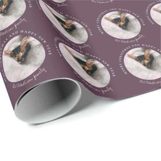 Frohe Weihnachten mit One Circle Foto Byzantium Geschenkpapier (Rolleneckpunkt)