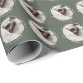 Frohe Weihnachten mit One Circle Foto Ebony Geschenkpapier (Rolleneckpunkt)