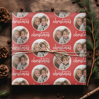 Frohe Weihnachten mit One Circle Foto - rot Geschenkpapier