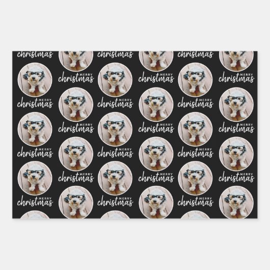 Frohe Weihnachten mit One Circle Foto - rot grün Geschenkpapier Set (Vorderseite 3)