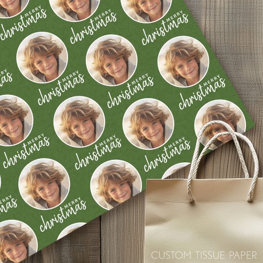 Frohe Weihnachten mit One Circle Foto - rot grün Seidenpapier