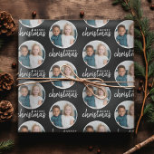 Frohe Weihnachten mit One Circle Foto - schwarz Geschenkpapier