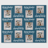 Frohe Weihnachten mit One Square Foto - blau Geschenkpapier (Flach)