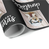 Frohe Weihnachten mit One Square Foto - schwarz Geschenkpapier (Rolleneckpunkt)