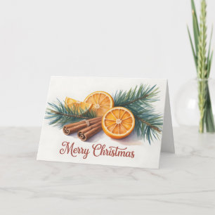 Frohe Weihnachten mit Orangen und Zimt Karte