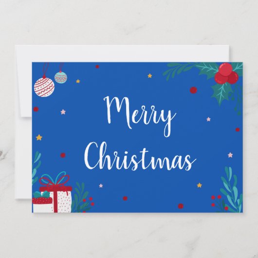 Frohe Weihnachten mit Ornamenten, Geschenke & Garl Einladung (Vorderseite)